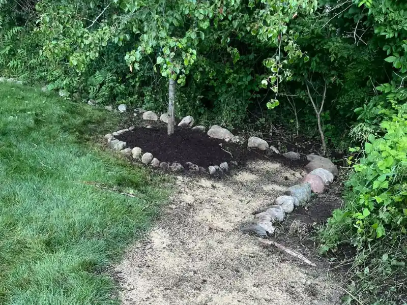 Natural stone garden pathway landscaping